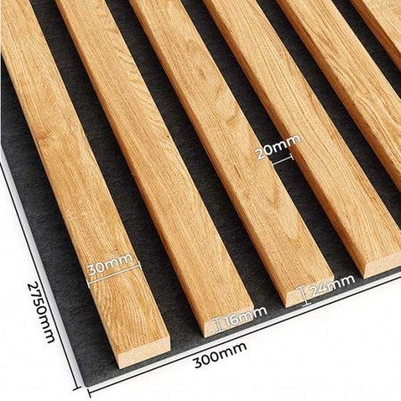 Acoustic Slats Panel - OAK Natural - Acoustic slats panel - DecorMania.eu