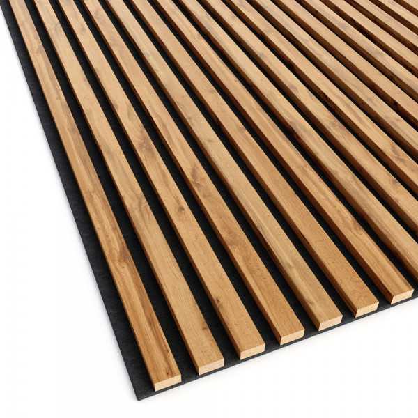 Acoustic Slats Panel - Rustic OAK - Acoustic slats panel - DecorMania.eu