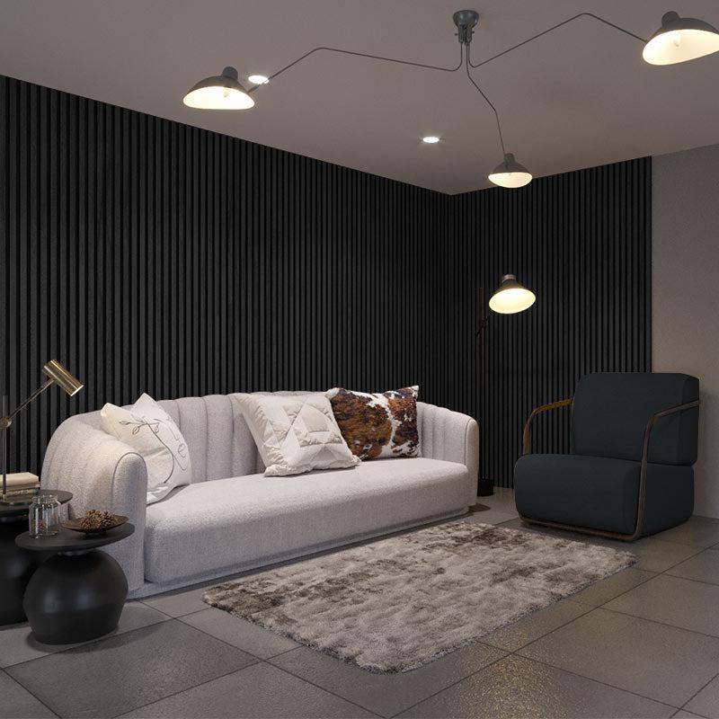 Charcoal Acoustic SlatsWall Panel 240 x 60 - DecorMania.eu