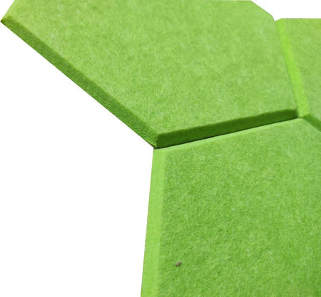 HEXA Felt 3D Panel - GREEN 3pcs. - DecorMania.eu