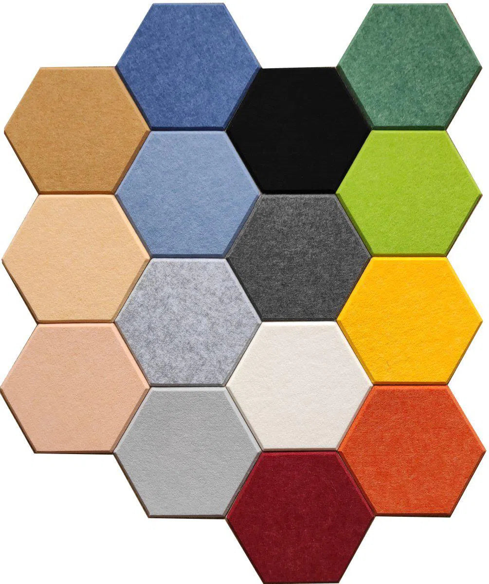 HEXA Felt 3D Panel - WHITE 3pcs. - DecorMania.eu