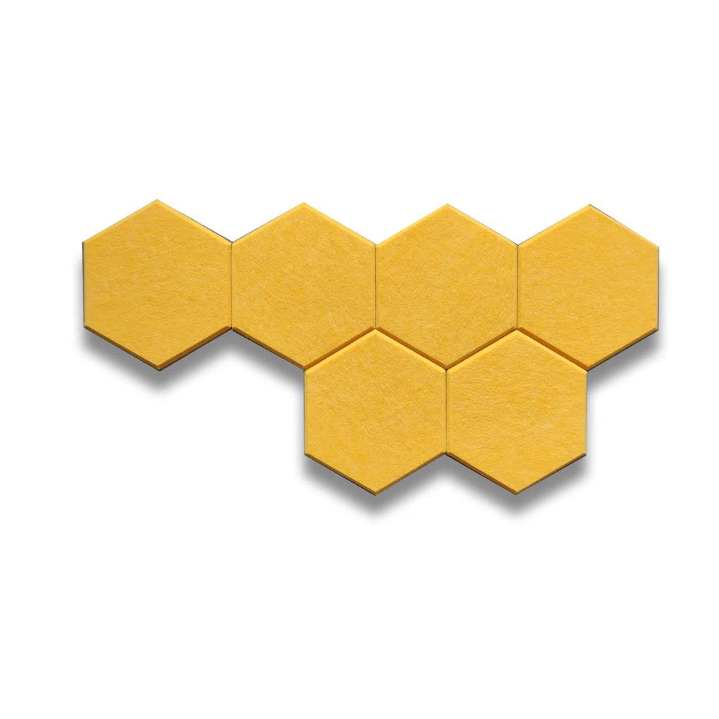 HEXA Felt 3D Panel - YELLOW 3pcs. - DecorMania.eu