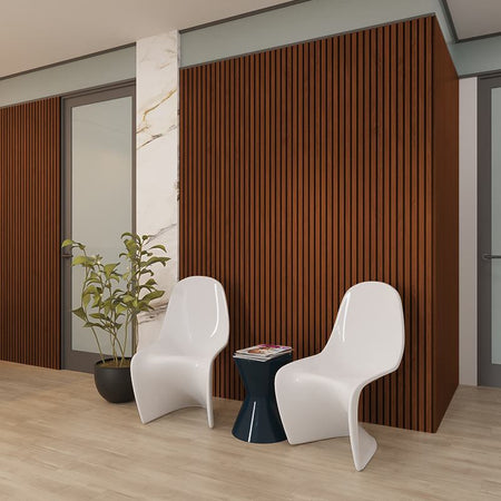 Mahogany Acoustic Slats Wall Panel 240 x 60 - DecorMania.eu