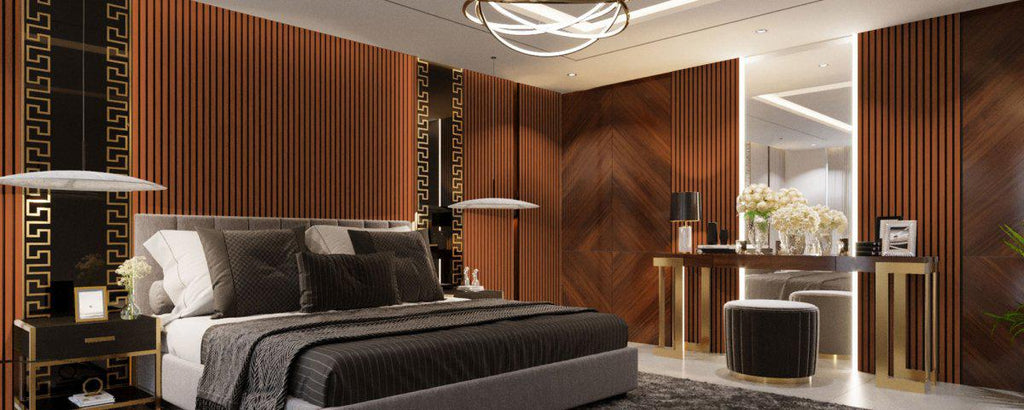 Mahogany Acoustic Slats Wall Panel 240 x 60 - DecorMania.eu